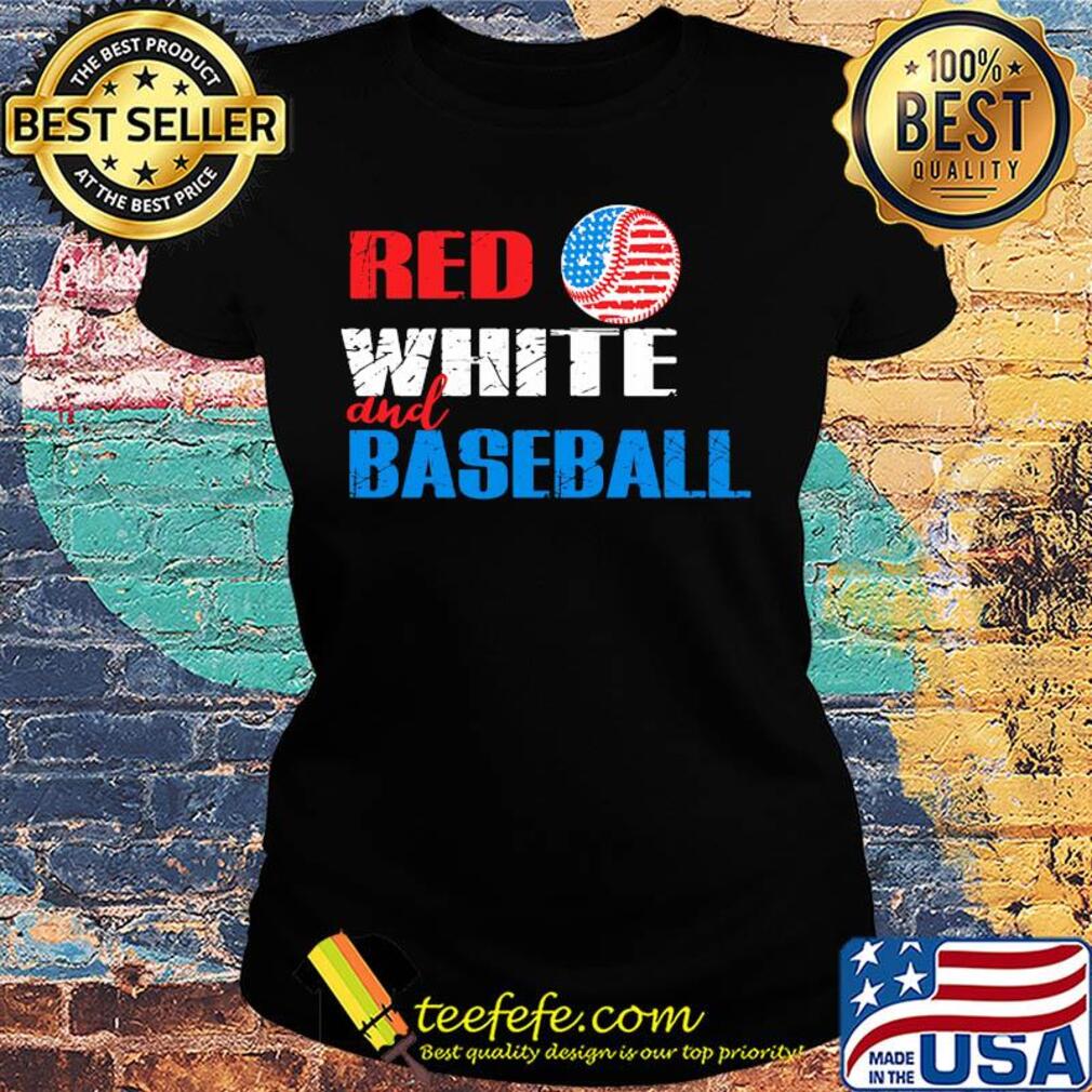 Independence Day red white and baseball s Ladies tee Independence Day red white and baseball s Ladies tee