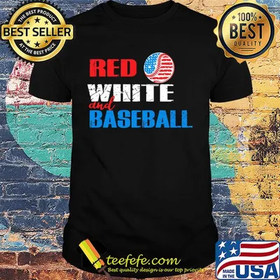 Independence Day red white and baseball shirt