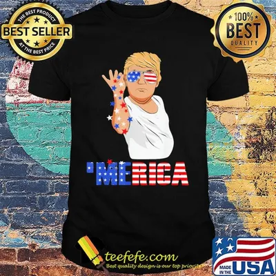 Independence day trump glasses merica shirt