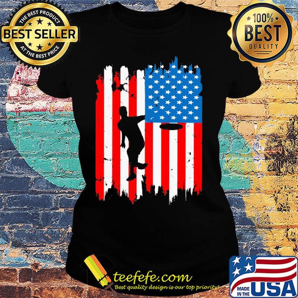 Independence Day USA Flag Frisbee throwing s Ladies tee Independence Day USA Flag Frisbee throwing s Ladies tee
