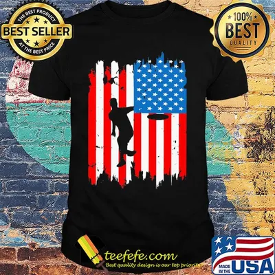 Independence Day USA Flag Frisbee throwing shirt