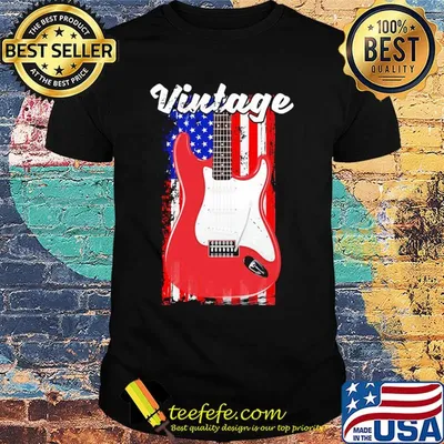 Independence Day USA Flag Guitar Vintage shirt