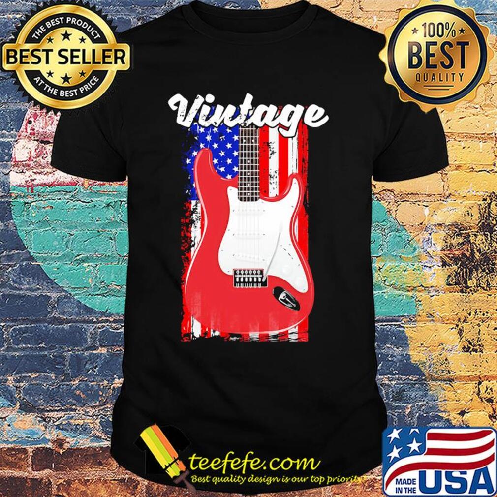 Independence Day USA Flag Guitar Vintage shirt