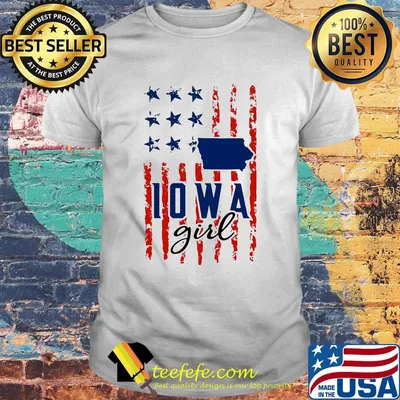 IOWA girl American flag veteran Independence day shirt