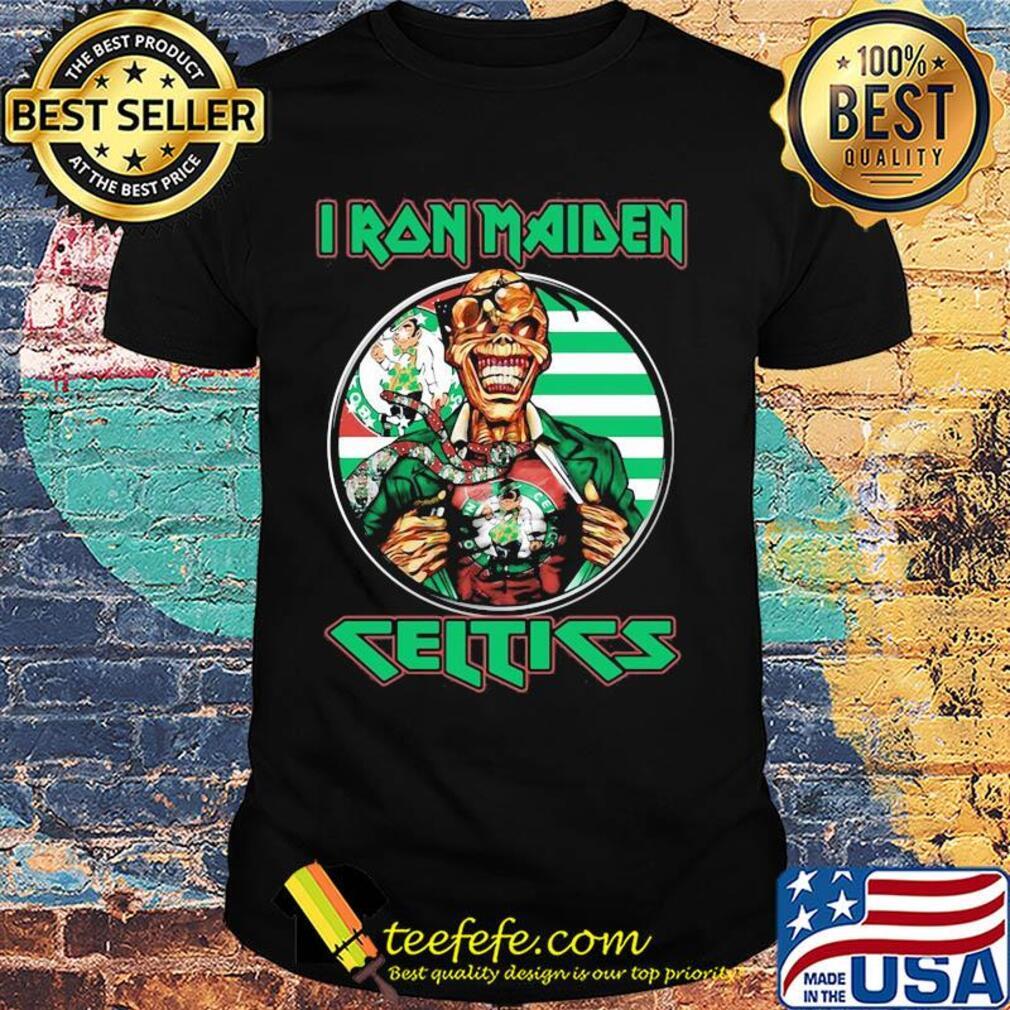 Iron maiden boston celtics american flag independence day shirt