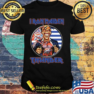 Iron maiden oklahoma city thunder american flag independence day shirt