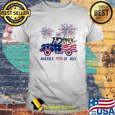 Jack Russell America 4th Of July flag Shirt