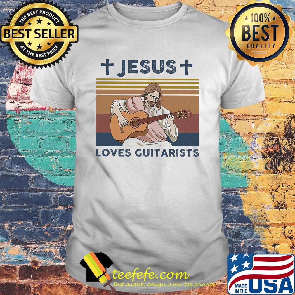 Jesus loves guitarist vintage retro shirt