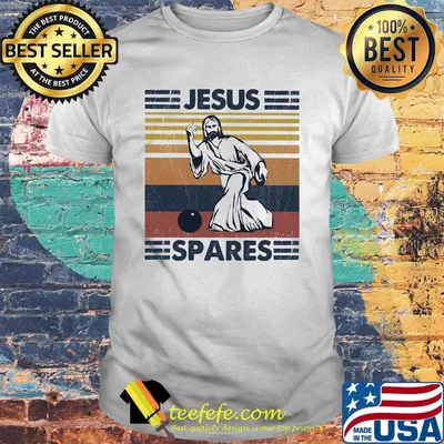 Jesus spares bowling vintage retro shirt
