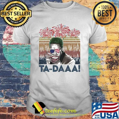Joker ta-daaa firework american flag independence day vintage retro shirt
