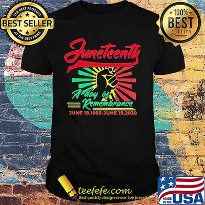 Juneteenth a day of remembrance june 19 1865 june 19 2020 fist shirt