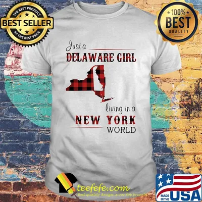 Just a delaware girl living in a new york world map shirt