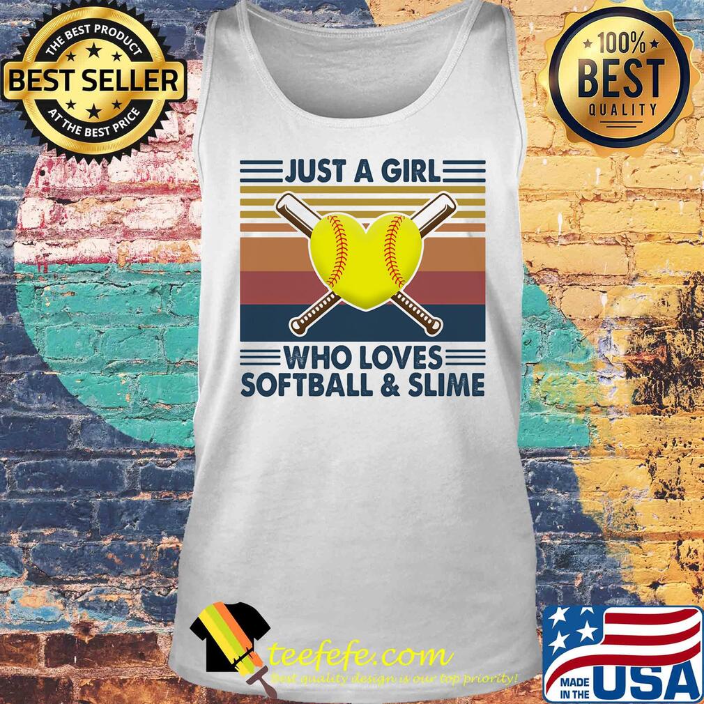 Just a girl who loves softball and slime vintage s Tank top Just a girl who loves softball and slime vintage s Tank top