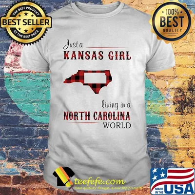 Just a kansas girl living in a north carolina world map shirt