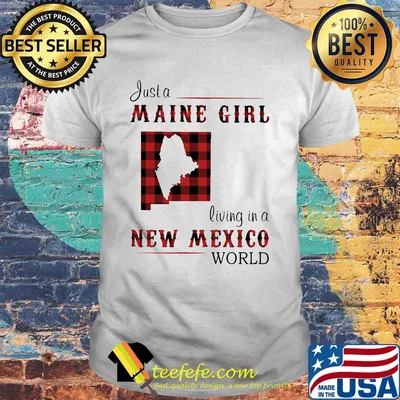 Just a maine girl living in a new mexico world map shirt