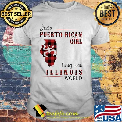 Just a puerto rican girl living in an illinois world map shirt