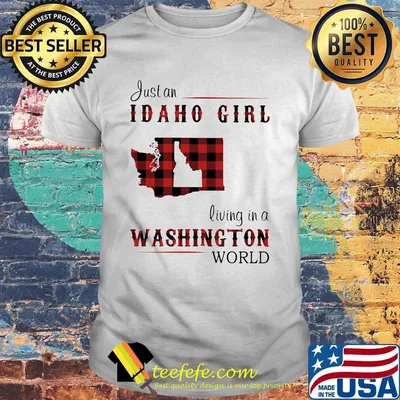 Just an Idaho girl living in a Washington world map shirt