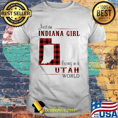 Just an Indiana girl living in a Utah world map shirt