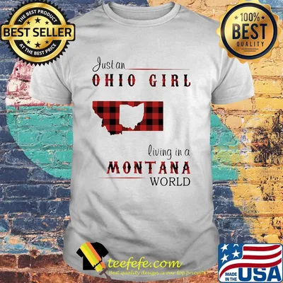 Just an ohio girl living in a montana world map shirt