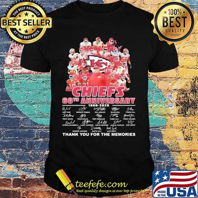Kansas city chiefs 60th anniversary 1960 2020 thank you for the memories signature shirt
