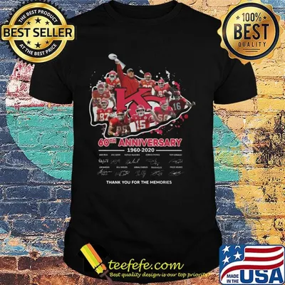 Kansas city chiefs 60th anniversary 1960 2020 thank you for the memories signatures shirt