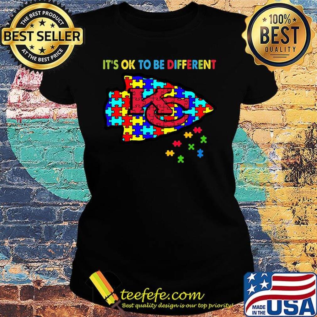 Kansas city chiefs it's ok to be different autism awareness s Ladies tee Kansas city chiefs it's ok to be different autism awareness s Ladies tee