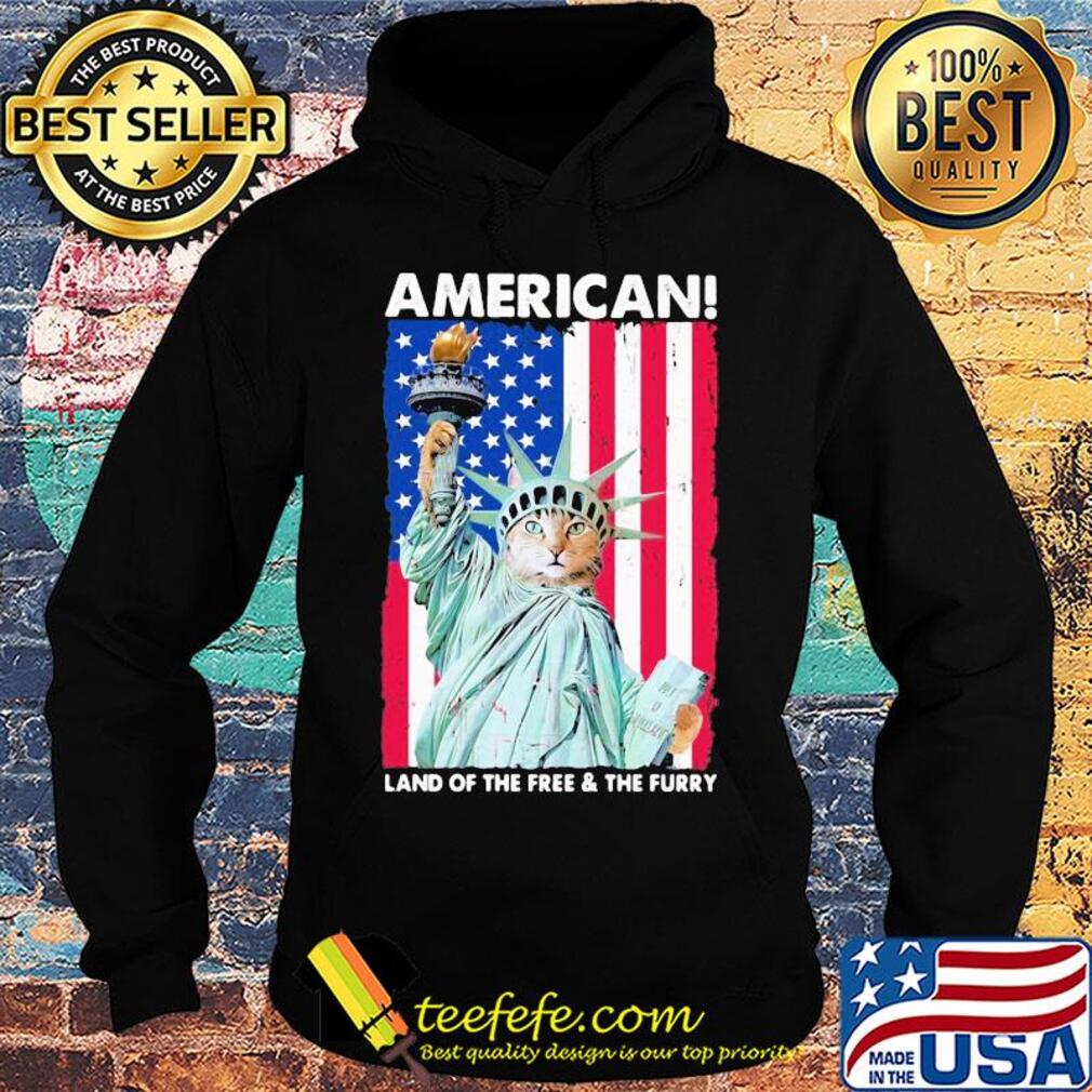 Land of the free and the furry Cat American flag veteran Independence Day s Hoodie Land of the free and the furry Cat American flag veteran Independence Day s Hoodie