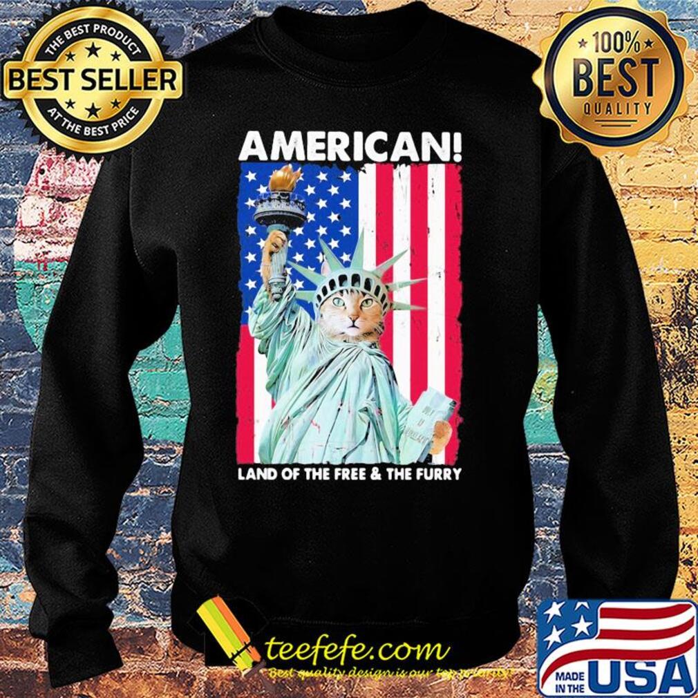 Land of the free and the furry Cat American flag veteran Independence Day s Sweater Land of the free and the furry Cat American flag veteran Independence Day s Sweater