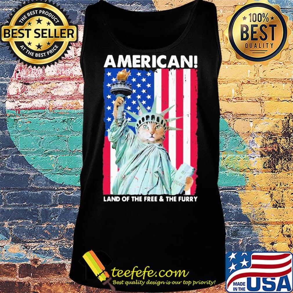 Land of the free and the furry Cat American flag veteran Independence Day s Tank top Land of the free and the furry Cat American flag veteran Independence Day s Tank top