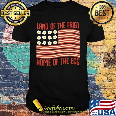 Land Of The Fried Home Of The Egg American Flag Independence Day Shirt