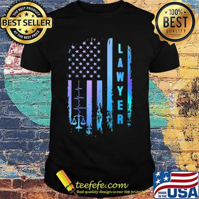 Lawyer heartbeat american flag independence day shirt