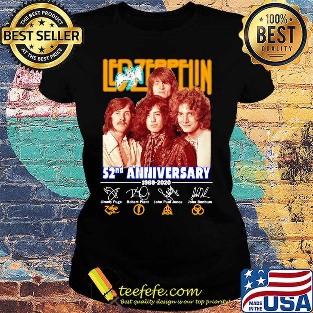 Led-zeppelin 52nd anniversary 1968 2020 members signatures s Ladies tee Led-zeppelin 52nd anniversary 1968 2020 members signatures s Ladies tee