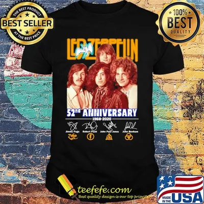Led-zeppelin 52nd anniversary 1968 2020 members signatures shirt