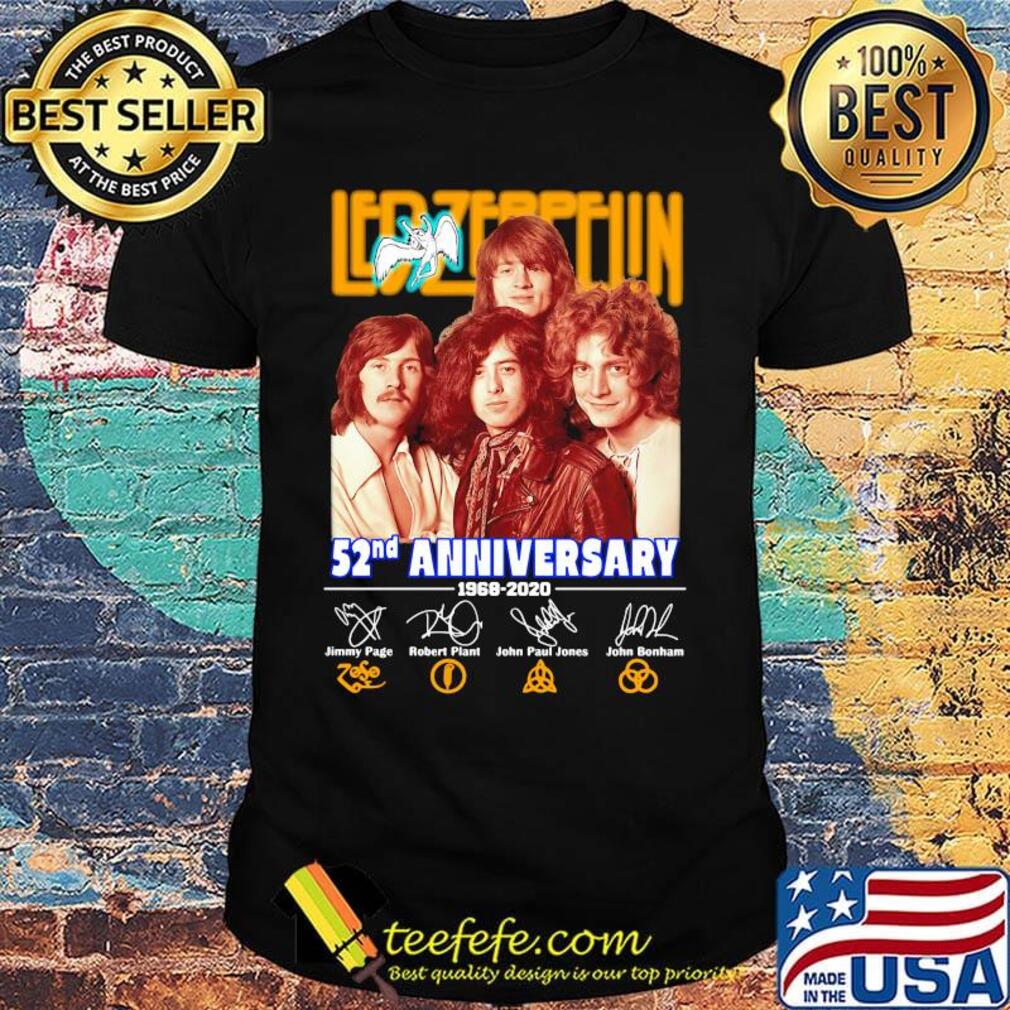 Led-zeppelin 52nd anniversary 1968 2020 members signatures shirt Led-zeppelin 52nd anniversary 1968 2020 members signatures shirt