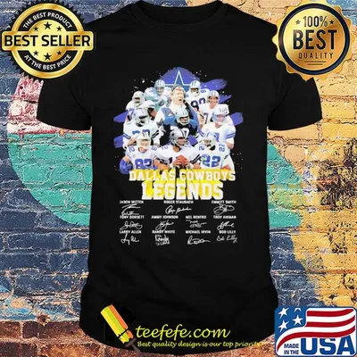 Legendary dallas cowboys football team players signatures shirt