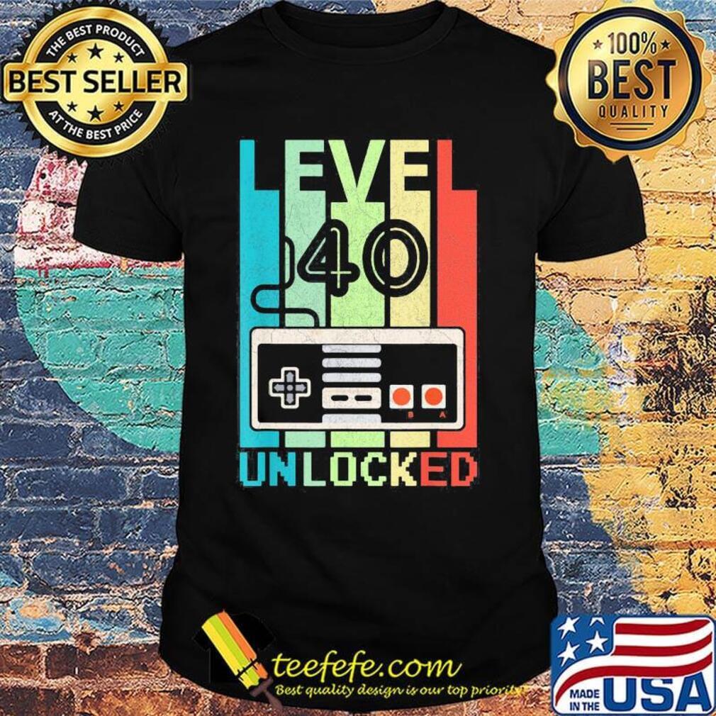 Level 40 unlocked vintage retro shirt