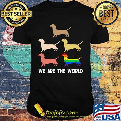LGBT dachshund we are the world shirt