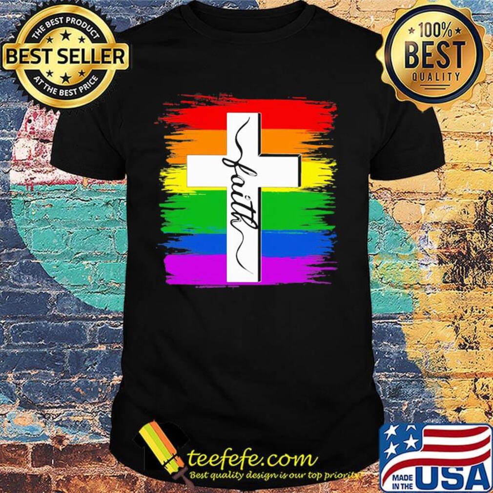 Lgbt faith cross rainbow shirt