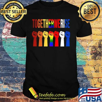 LGBT hand together we rise shirt