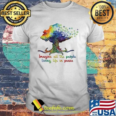 Lgbt imagine all the people living life in peace tree shirt