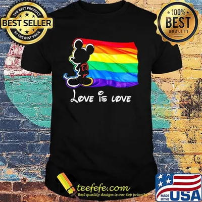 Lgbt mickey mouse love is love black shirt