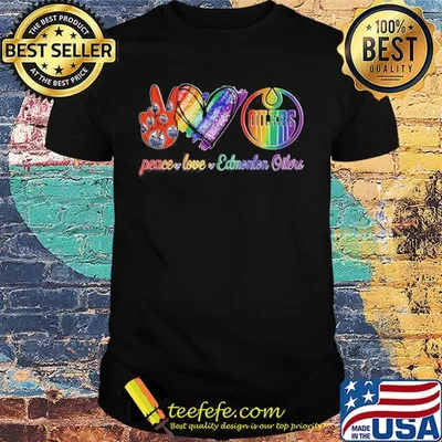 Lgbt peace love edmonton oilers shirt