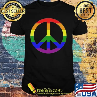 Lgbt rainbow flag hippie symbol shirt