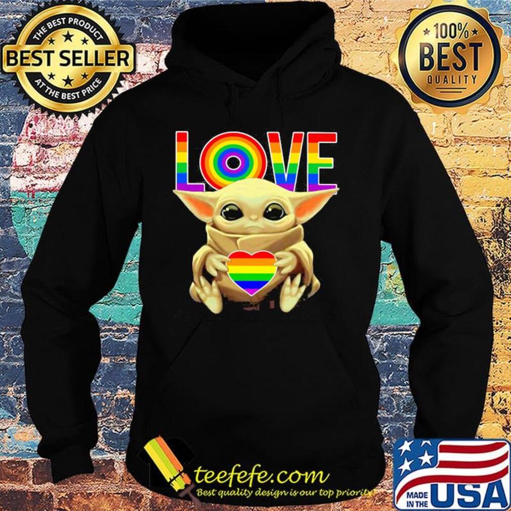 Lgbt star wars baby yoda hug love heart s Hoodie Lgbt star wars baby yoda hug love heart s Hoodie