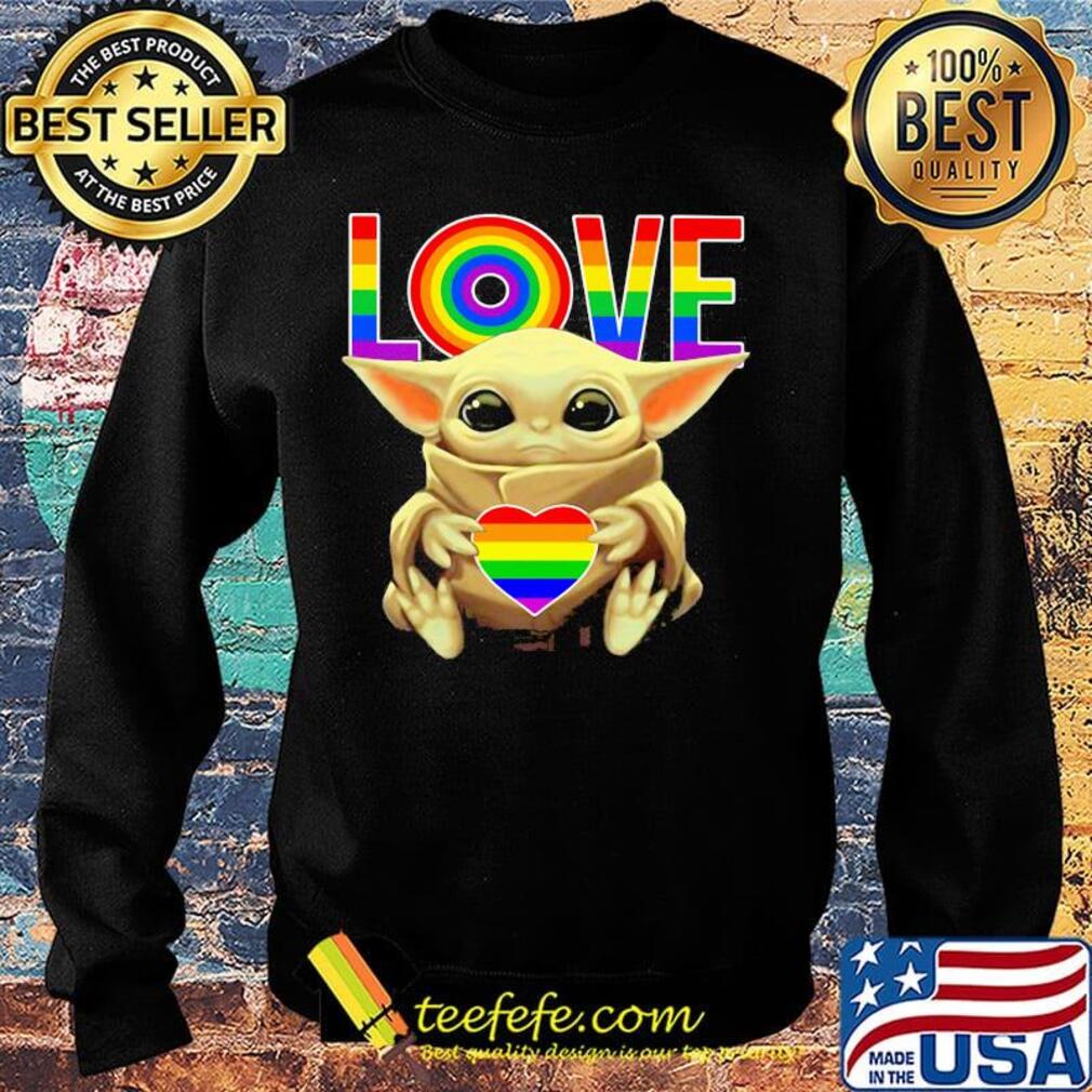 Lgbt star wars baby yoda hug love heart s Sweater Lgbt star wars baby yoda hug love heart s Sweater