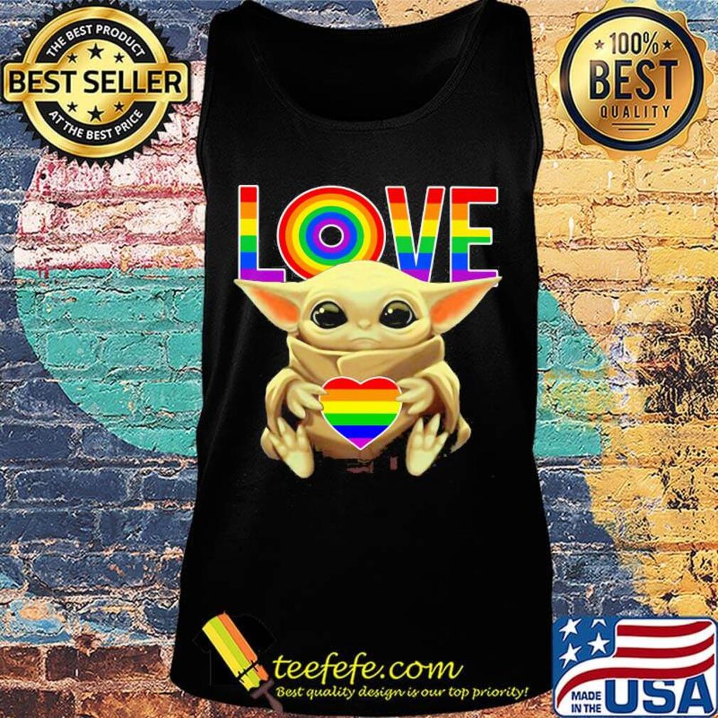 Lgbt star wars baby yoda hug love heart s Tank top Lgbt star wars baby yoda hug love heart s Tank top