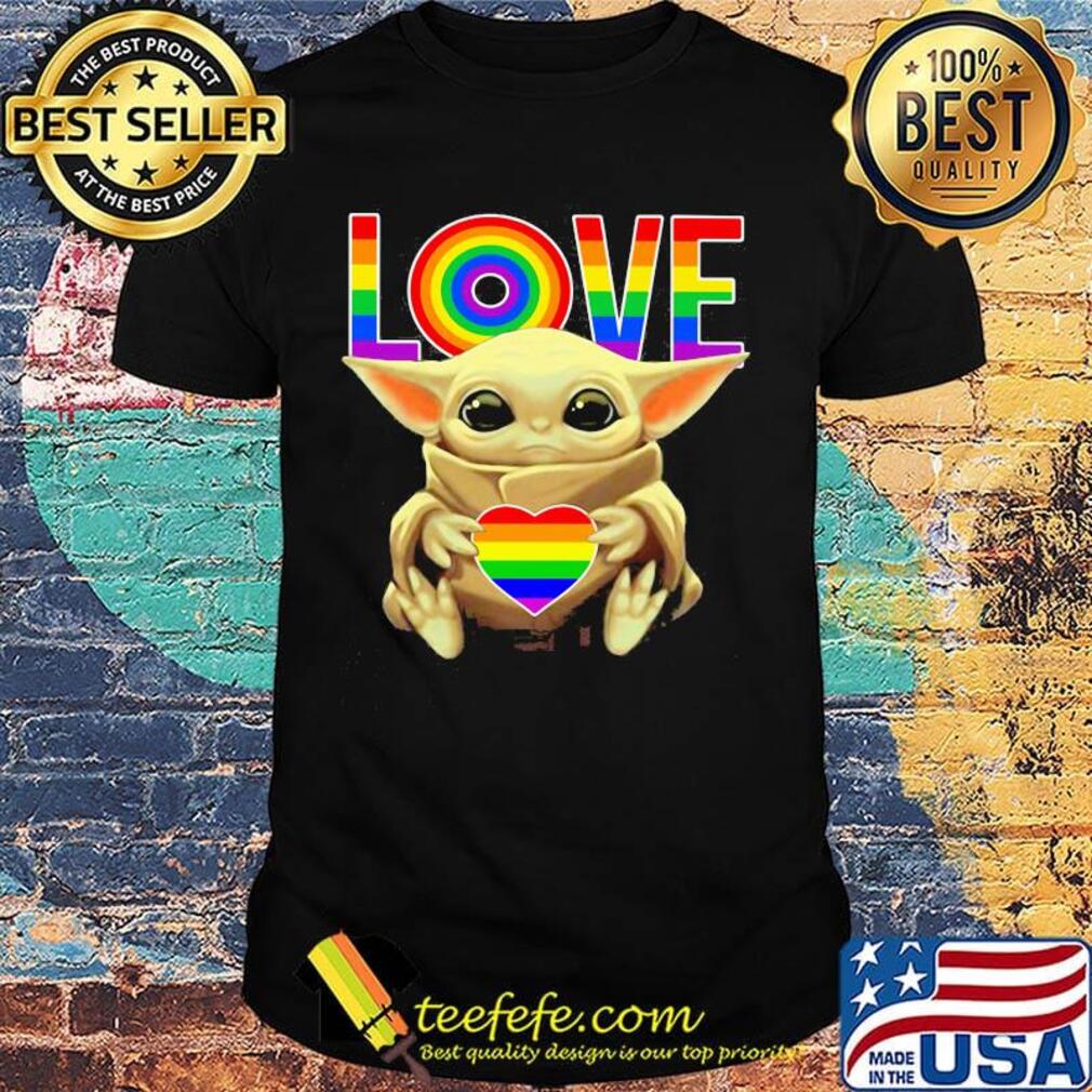 Lgbt star wars baby yoda hug love heart shirt Lgbt star wars baby yoda hug love heart shirt