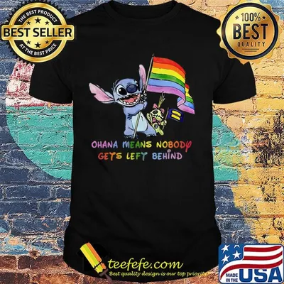 Lgbt stitch and scrump ohana means nobody gets left behind shirt