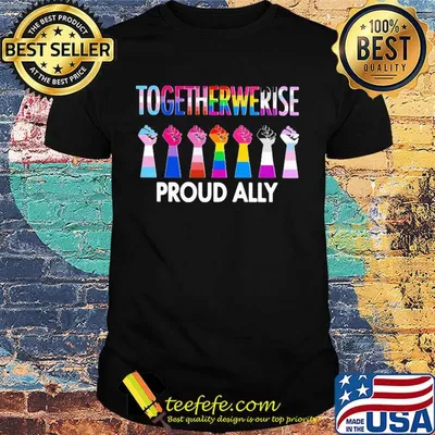 Lgbt together we rise proud ally sign language shirt