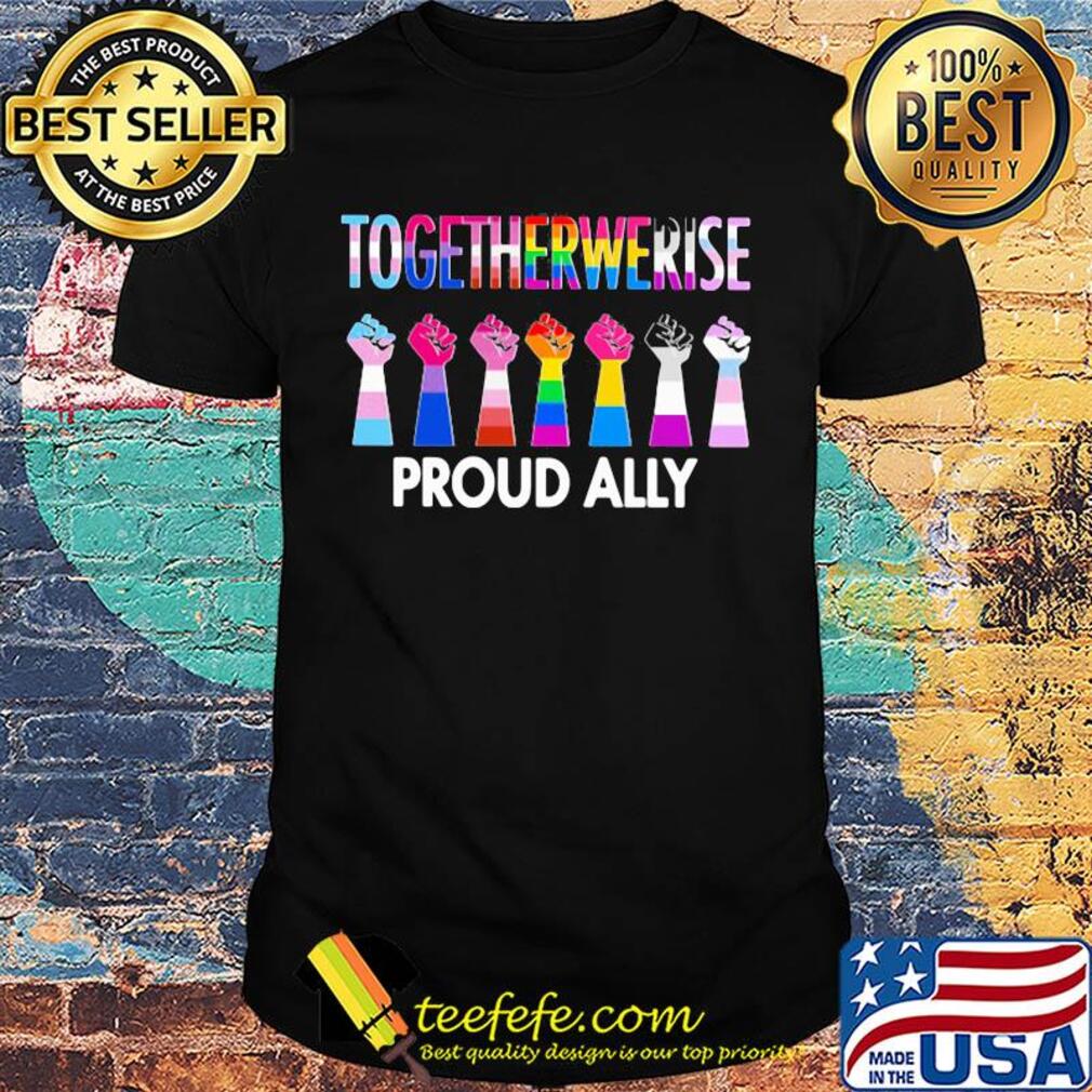 Lgbt together we rise proud ally sign language shirt